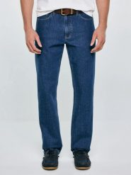 Jeansy męskie z prostą nogawką granatowe Colt 539. Niebieskie jeansy męskie Big Star, bez wzorów, z denimu, eleganckie, z podwyższonym stanem. Za 349.99 zł.