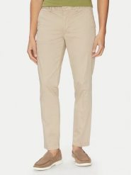 BOSS Chinosy H-Kaiton1 50540650 Beżowy Slim Fit. Brązowe eleganckie spodnie męskie Boss, bez wzorów, z syntetyku. Za 379.99 zł.