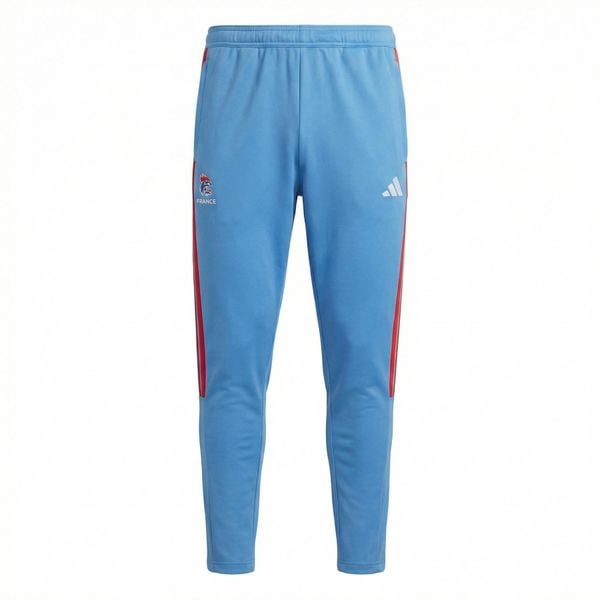 Spodnie treningowe Francja 2026/27. Niebieskie spodnie dresowe męskie ADIDAS, bez wzorów, sportowe. Za 324.00 zł.