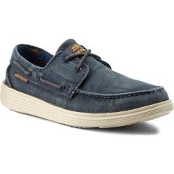 Półbuty SKECHERS - Melec 64644/NVY Navy. Niebieskie codzienne półbuty męskie Skechers, z materiału. W wyprzedaży za 219.00 zł.
