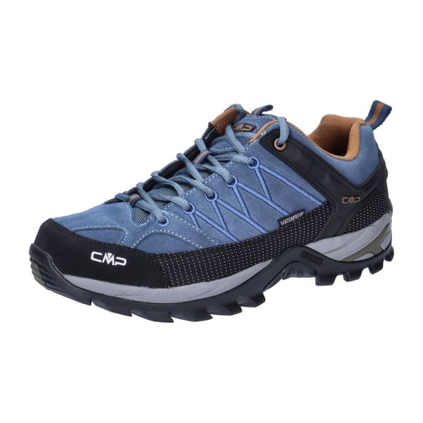 Buty trekkingowe męskie CMP Rigel Low Trekking Wp. Niebieskie buty trekkingowe męskie CMP, bez wzorów, z materiału, bez zapięcia, trekkingowe. Za 379.99 zł.