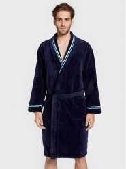 HOM Szlafrok Transat 402443 Granatowy. Niebieskie szlafroki męskie HOM, m, bez wzorów, z bawełny, bez kaptura. Za 389.99 zł.