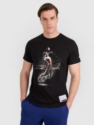 4F T-shirt regular z nadrukiem siatkarskim męski - czarny XXL. Czarne t-shirty sportowe męskie 4f, l, bez wzorów, z bawełny, klasyczne, bez ramiączek. W wyprzedaży za 39.99 zł.
