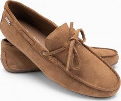 Ombre Mokasyny buty męskie skórzane z rzemykiem i podeszwą driver - brązowe V3 OM-FOCS-0150 43. Brązowe mokasyny męskie Ombre, bez zapięcia. Za 139.99 zł.
