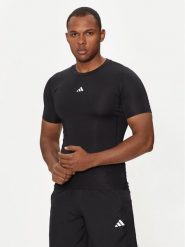 Adidas Koszulka techniczna Techfit Compression JE6698 Czarny Slim Fit. Czarne t-shirty sportowe męskie ADIDAS, l, bez wzorów, z syntetyku, sportowe, bez ramiączek. Za 109.99 zł.