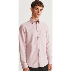 Koszula slim fit z bawełny organicznej - Bordowy. Czerwone koszule męskie Reserved, z bawełny. Za 69.99 zł.