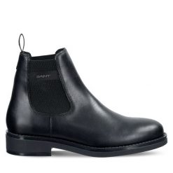 Sztyblety Gant. Czarne sztyblety męskie Gant, bez obcasa, bez zapięcia. Za 679.99 zł.