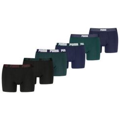 Puma bokserki męskie 6-pack Green / Navy / Black. Niebieskie bokserki męskie Puma, m, bez wzorów, z bawełny. W wyprzedaży za 286.22 zł.