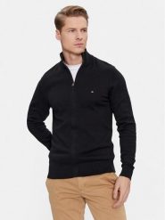 Tommy Hilfiger Kardigan MW0MW28050 Czarny Regular Fit. Czarne swetry męskie Tommy Hilfiger, bez wzorów, z bawełny, bez kołnierzyka, bez ramiączek. Za 599.99 zł.