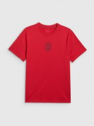 4F T-shirt regular z nadrukiem męski - czerwony XXL. Czerwone t-shirty męskie 4f, m, bez wzorów, z bawełny, bez kołnierzyka, bez ramiączek. Za 59.99 zł.