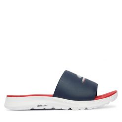 Klapki Skechers. Niebieskie klapki i japonki męskie Skechers, bez wzorów. Za 199.99 zł.
