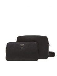 Guess Saszetka HMMISA P5322 Czarny. Czarne saszetki męskie Guess, z aplikacjami, ze skóry. Za 399.99 zł.