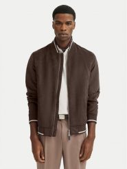 Bugatti Bluza 777300-71018 S Brązowy Regular Fit. Brązowe bluzy rozpinane męskie Bugatti, m, bez wzorów, z syntetyku, bez ramiączek, bez kaptura. Za 599.99 zł.