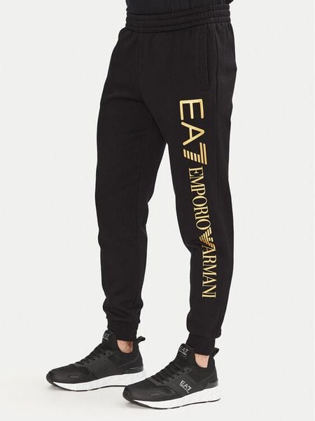 EA7 Emporio Armani Spodnie dresowe 7M000572 AF10377 MC004 Czarny Regular Fit. Czarne spodnie dresowe męskie EA7 Emporio Armani, bez wzorów, z bawełny. Za 279.99 zł.