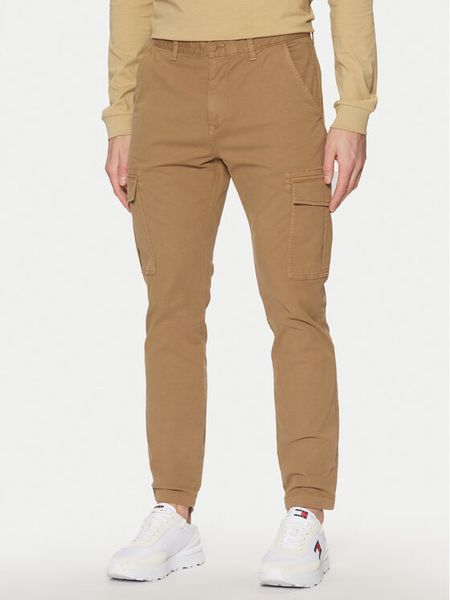 Tommy Jeans Spodnie materiałowe Austin DM0DM20281 Beżowy Regular Fit. Brązowe spodnie na co dzień męskie Tommy Jeans, bez wzorów, z bawełny. Za 249.99 zł.