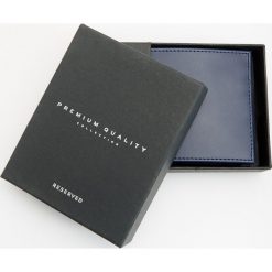 Skórzany portfel - Granatowy. Portfele męskie marki Reserved. Za 79.99 zł.