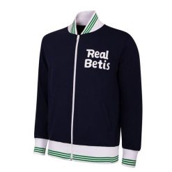 Kurtka/bluza retro piłkarska - Dorośli - Real Bétis Lata 70 Szusza - Granatowy. Niebieskie bluzy nierozpinane męskie COPA FOOTBALL, m, bez wzorów, retro, bez ramiączek, bez kaptura. Za 425.44 zł.