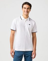 WRANGLER MĘSKA KOSZULKA POLO SHIRT WHITE 112365466. Białe koszulki polo męskie marka niezdefiniowana, m, bez wzorów, bez kołnierzyka, bez ramiączek. Za 99.99 zł.