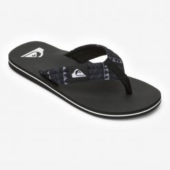 Japonki męskie Quiksilver Molokai Layback. Czarne klapki i japonki męskie Quiksilver, bez wzorów, z bawełny. Za 119.99 zł.