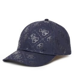 Czapka z daszkiem Guess. Niebieskie czapki męskie Guess, z aplikacjami. Za 129.99 zł.