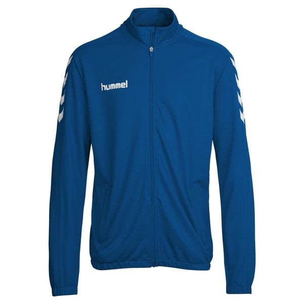 Bluza sportowa dla dorosłych Hummel Core Poly Jacket. Niebieskie bluzy bez kaptura męskie HUMMEL, xl, bez wzorów, sportowe, bez ramiączek, bez kaptura. Za 89.00 zł.