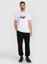 4F Spodnie dresowe joggery męskie - czarne XL. Czarne długie spodnie sportowe męskie 4f, bez wzorów, z bawełny. Za 169.99 zł.