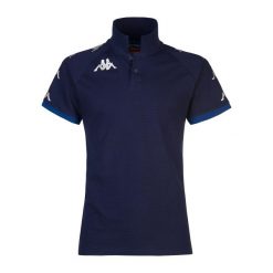 Polo Kappa Caldes. Niebieskie koszulki polo męskie Kappa, m, bez wzorów, sportowe, bez kołnierzyka, bez ramiączek. Za 193.00 zł.