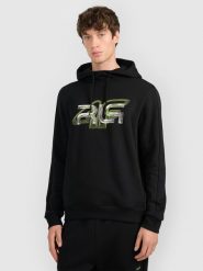 4F Bluza dresowa nierozpinana z kapturem męska 4F x Robert Lewandowski - czarna XL. Czarne bluzy z kapturem męskie 4f, m, bez wzorów, z dresówki, z kapturem. Za 199.99 zł.