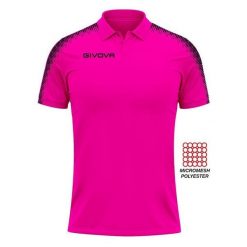 Polo Givova Club Fuchsia XL - Sportowe Polo dla Mężczyzn. Czerwone koszulki polo męskie Givova, m, bez wzorów, z meshu, sportowe, bez kołnierzyka, bez ramiączek. Za 178.99 zł.