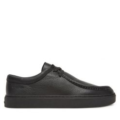 Półbuty Calvin Klein. Czarne codzienne półbuty męskie Calvin Klein, bez wzorów, bez obcasa, bez zapięcia. Za 489.99 zł.