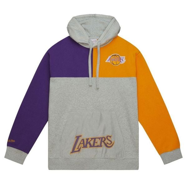 Polar z kapturem Los Angeles Lakers Tie Breaker. Fioletowe bluzy z polaru męskie Mitchell & Ness, m, bez wzorów, z polaru, bez ramiączek, z kapturem. Za 367.00 zł.
