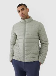 4F Kurtka puchowa z wypełnieniem syntetycznym męska - oliwkowa/khaki XL. Brązowe kurtki męskie 4f, m, bez wzorów, z dzianiny, klasyczne, bez ramiączek, bez kaptura. W wyprzedaży za 139.99 zł.