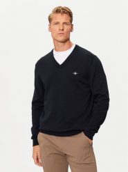 Gant Sweter Classic 8030562 Granatowy Regular Fit. Niebieskie kardigany męskie Gant, m, bez wzorów, z bawełny, bez ramiączek. Za 449.99 zł.