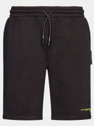 Richmond X Szorty sportowe Ceylan UMP24007BE Czarny Regular Fit. Czarne szorty sportowe męskie Richmond X, bez wzorów, z bawełny, sportowe. Za 319.99 zł.