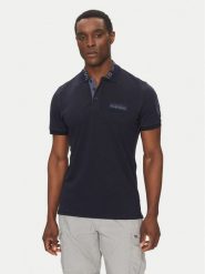 Napapijri Polo E-Amundsen NP0A4IN9 Granatowy Regular Fit. Niebieskie koszulki polo męskie Napapijri, m, bez wzorów, z bawełny, bez kołnierzyka, bez ramiączek. Za 249.99 zł.