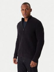 JOOP! Jeans Kardigan Hajoros 30047664 Czarny Modern Fit. Czarne kardigany męskie JOOP! Jeans, bez wzorów, z bawełny, bez kołnierzyka, bez ramiączek. Za 659.99 zł.