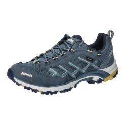 Buty turystyczne męskie Meindl Caribe z membraną Gore-Tex. Niebieskie buty trekkingowe męskie Meindl, bez wzorów, z gore-texu, bez zapięcia, trekkingowe, gore-tex. Za 849.00 zł.