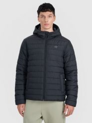 4F Kurtka puchowa z wypełnieniem syntetycznym męska - czarna 3XL. Czarne kurtki męskie 4f, m, bez wzorów, z dzianiny, eleganckie, bez ramiączek, bez kaptura. Za 329.99 zł.