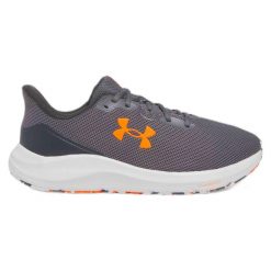 Buty do biegania męskie Under Armour Charged Pursuit 4. Szare buty do biegania męskie Under Armour, bez wzorów, bez zapięcia, do biegania. Za 229.99 zł.