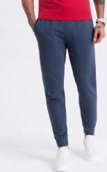 Ombre Spodnie męskie dresowe typu jogger - granatowe V4 OM-PABS-0173 L. Długie spodnie sportowe męskie Ombre, bez wzorów, z dresówki. Za 89.99 zł.