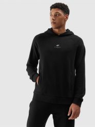 4F Bluza dresowa nierozpinana z kapturem z bawełny organicznej męska - czarna 3XL. Czarne bluzy nierozpinane męskie 4f, l, bez wzorów, z bawełny, sportowe, bez ramiączek, z kapturem. W wyprzedaży za 139.99 zł.