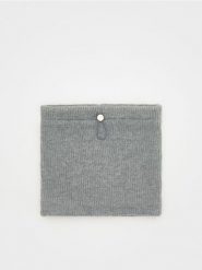 Komin ze ściągaczem - jasnoszary. Szare szaliki męskie Reserved, bez wzorów. W wyprzedaży za 17.99 zł.