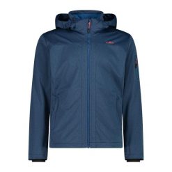 Kurtka męska turystyczna CMP 39A5027M. Niebieskie kurtki męskie CMP, l, bez wzorów, z softshellu, z kapturem, trekkingowe. Za 372.10 zł.