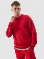 4F Bluza dresowa nierozpinana bez kaptura męska - czerwona L. Czerwone bluzy nierozpinane męskie 4f, l, bez wzorów, z bawełny, klasyczne, bez ramiączek, bez kaptura. W wyprzedaży za 79.99 zł.