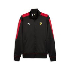 Kurtka z dresu Puma Ferrari Race MT7. Czarne kurtki męskie Puma, bez wzorów, z dresówki, bez ramiączek, bez kaptura. Za 399.99 zł.