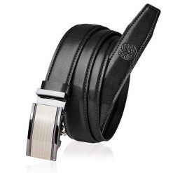 Skórzany pasek BETLEWSKI AUTO-LIC30 CZ 115_K3 czarny. Czarne paski męskie Betlewski, bez wzorów, z materiału. Za 99.00 zł.