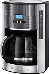 Ekspres przelewowy Russell Hobbs Cyfrowy Ekspres Russell Hobbs Geo szary ze stali nierdzewnej, programowalny zegar, szklany dzbanek 1,5 l, do 12 filiż. Szare ekspresy przelewowe Russell Hobbs. Za 283.45 zł.