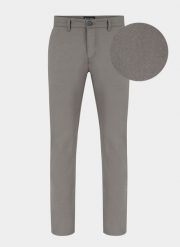 Szare spodnie męskie chino P21WF-WX-045-S-R. Szare eleganckie spodnie męskie Pako Lorente, bez wzorów, z bawełny, casualowe. Za 69.99 zł.