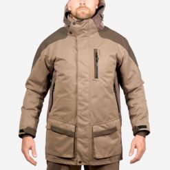 Kurtka Solognac 520 Warm wodoodporna. Brązowe kurtki outdoor męskie SOLOGNAC, xl, bez wzorów, z tkaniny, bez kaptura, outdoorowe. W wyprzedaży za 399.99 zł.