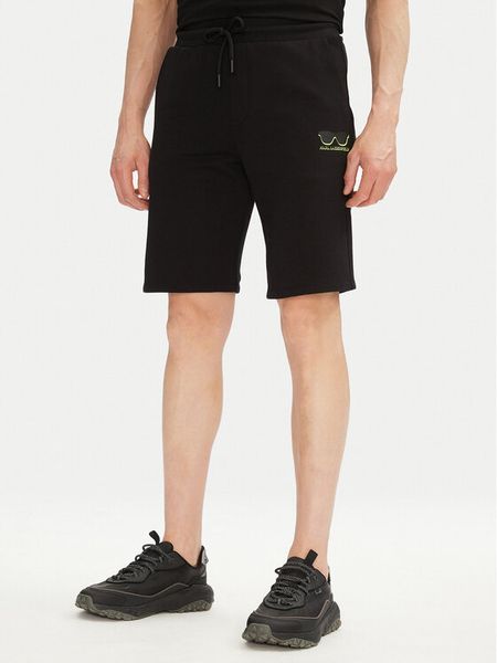 KARL LAGERFELD Szorty sportowe 705400 552917 Czarny Regular Fit. Czarne szorty sportowe męskie KARL LAGERFELD, bez wzorów, z bawełny, sportowe. Za 519.99 zł.
